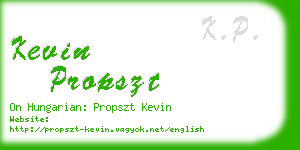 kevin propszt business card